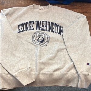 Champion Gray George Washington Crewneck Sweatshirt